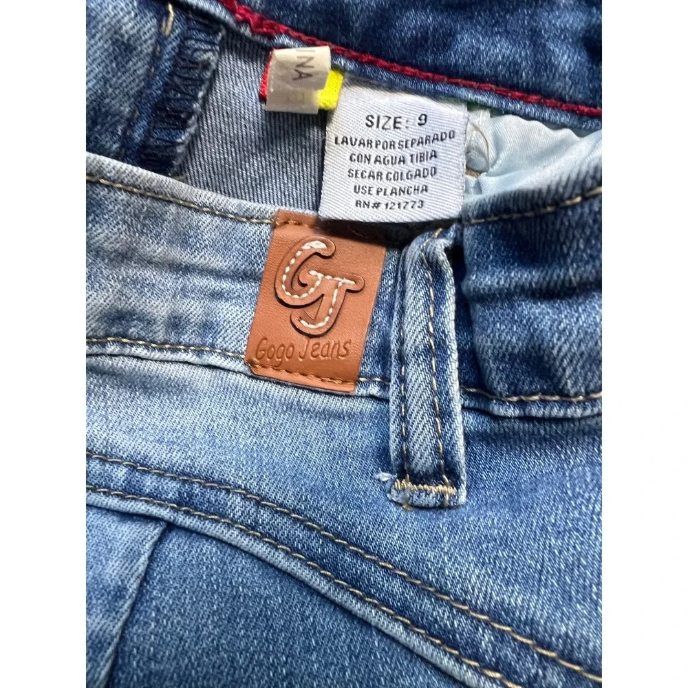 GOGO JEANS USA‎ Distressed Ripped High Rise Denim Jeans Women's Size 9